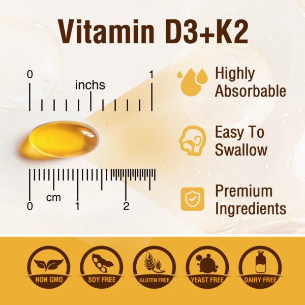Frasco y cápsulas de D3 K2