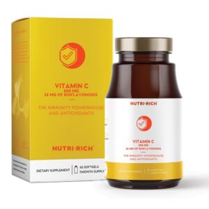 Nutri-Rich Vitamina C 500mg softgels apoyo inmunológico 60 cápsulas