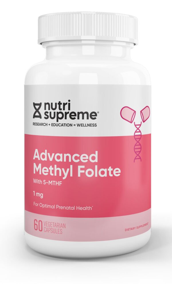 Nutri Supreme metil folato suplemento prenatal 60 cápsulas