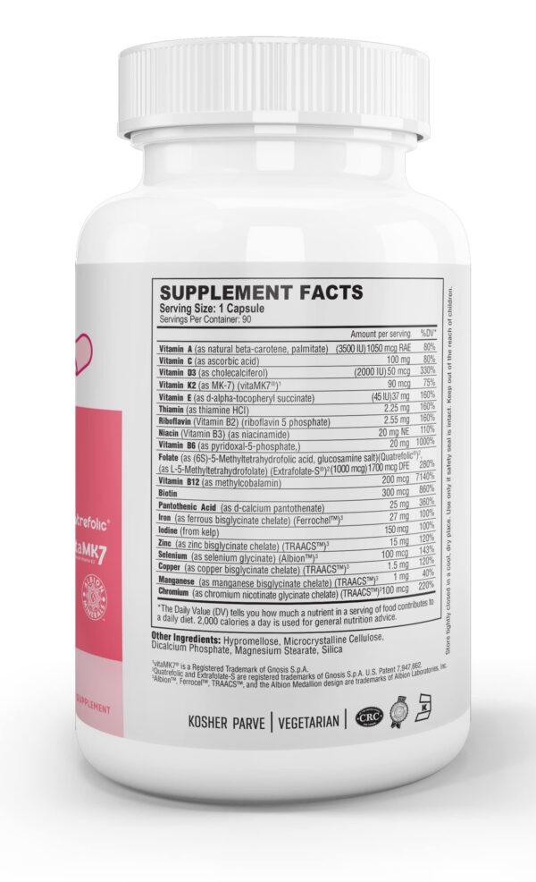 Version 1.0.0 Nutri Supreme Prenatal Vitamin cápsulas etiqueta