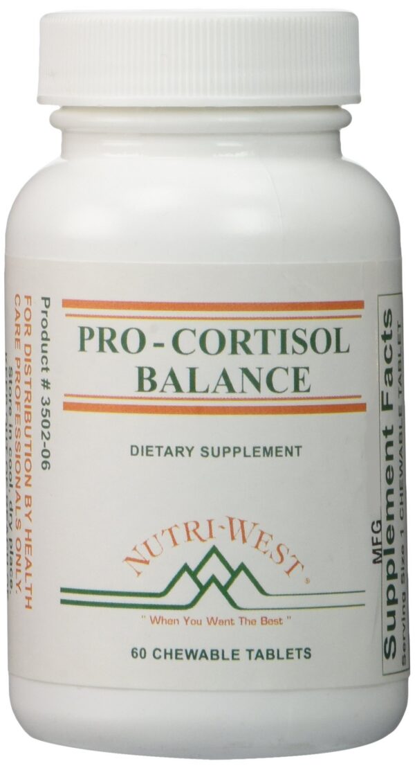 Version 1.0.0 Frasco de Nutri-West Pro-Cortisol Balance con etiqueta