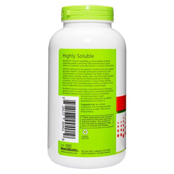 Etiqueta frontal NutriBiotic Calcium Ascorbate