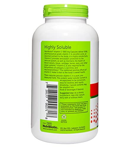 Etiqueta de la caja NutriBiotic Vitamina C 1000 mg