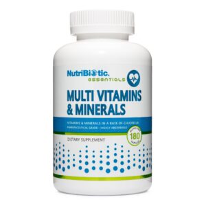 Version 1.0.0 Frasco de NutriBiotic multivitamínico y minerales 180 cápsulas