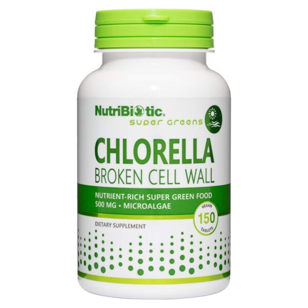 Version 1.0.0 NutriBiotic tabletas de chlorella 150 cuenta envase lavanda