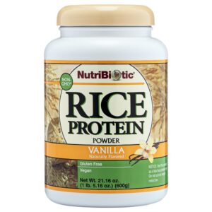 Envase de NutriBiotic proteína de arroz con vainilla 600 g