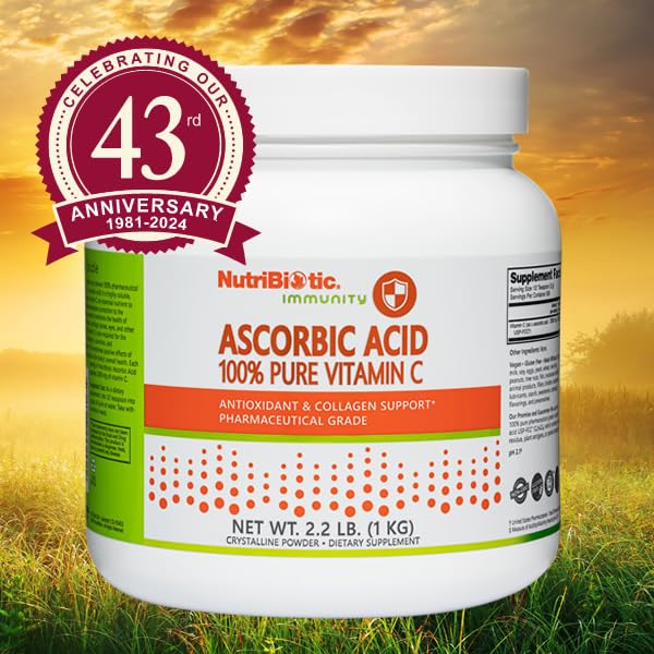 NutriBiotic vitamina C polvo sin gluten ni OGM para salud inmune