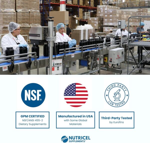 etiqueta Nutricel Azul de Metileno grado USP 60 cápsulas