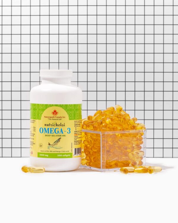 Frasco de aceite de pescado Omega-3