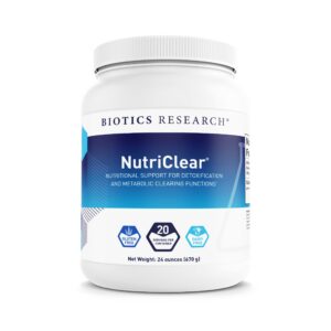Version 1.0.0 NutriClear Biotics Research polvo detox 670g frasco frontal