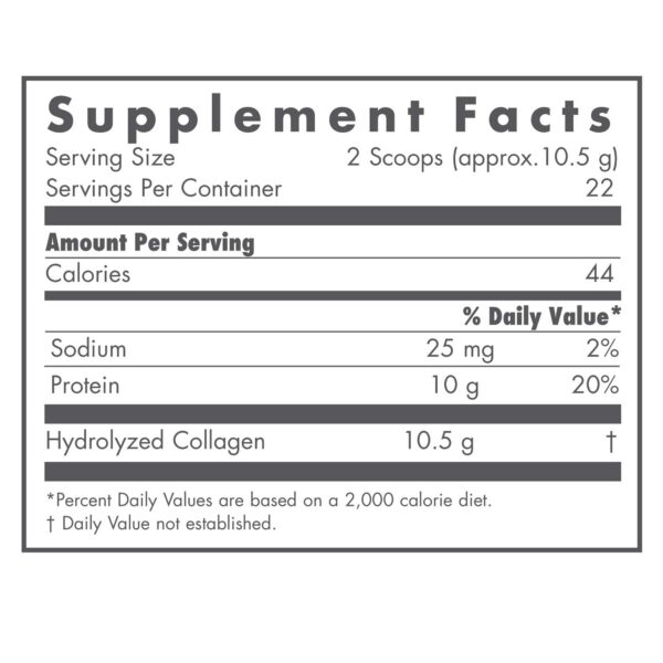 Detalle etiqueta suplemento colágeno hidrolizado Nutricology