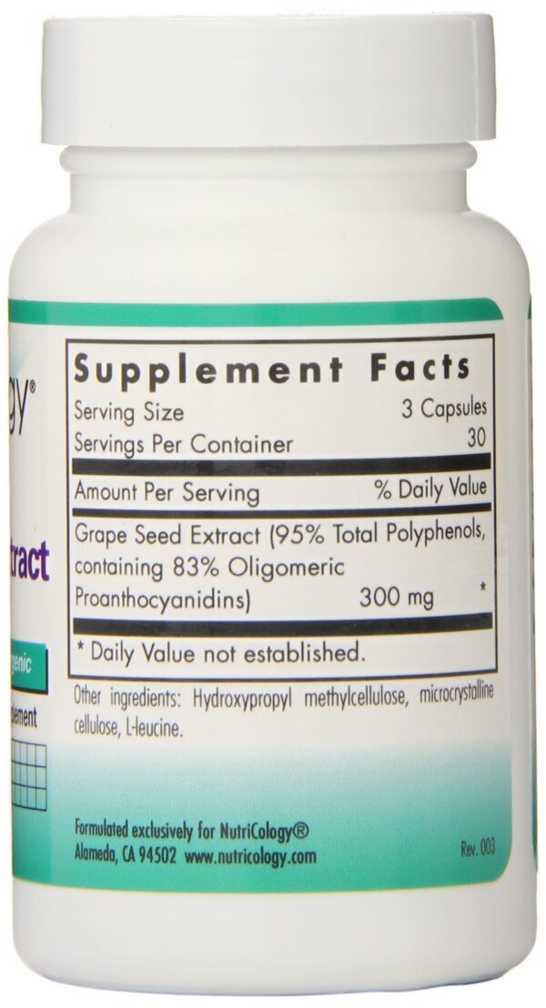 Nutricology cápsulas 300 mg extracto semilla de uva 90 cápsulas