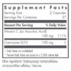 Nutricology CoQ10 ubiquinol capsules label