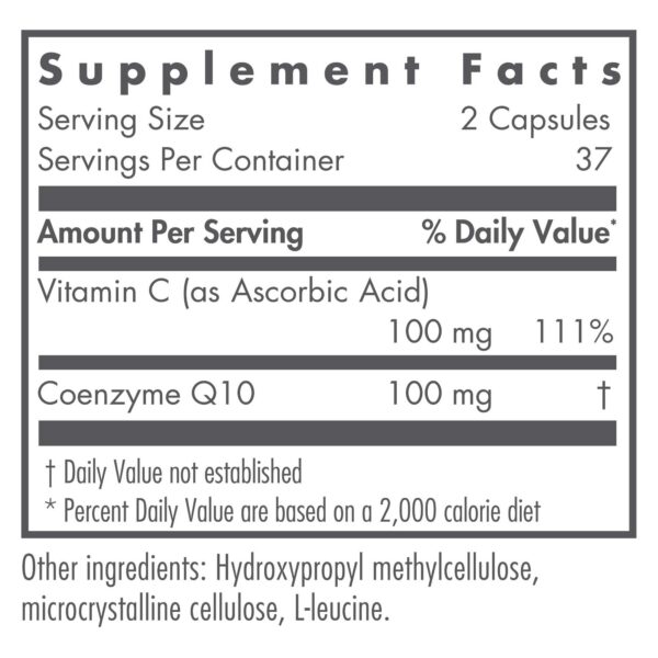 Nutricology CoQ10 ubiquinol capsules label