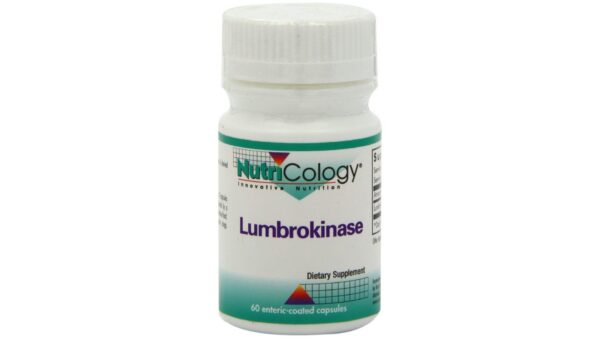 Nutricology lumbrokinase cápsulas vegetarianas frontal