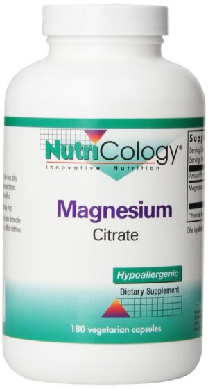 Frasco de Nutricology Magnesio Citrato cápsulas