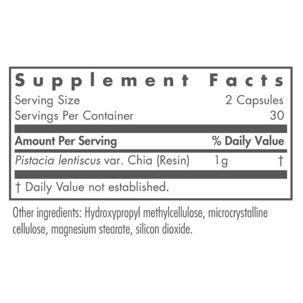 Etiqueta de ingredientes en la botella de Mastic Gum