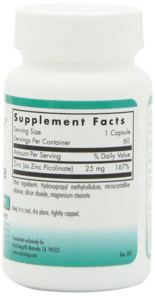 Version 1.0.0 Etiqueta Nutricology Zinc Picolinato