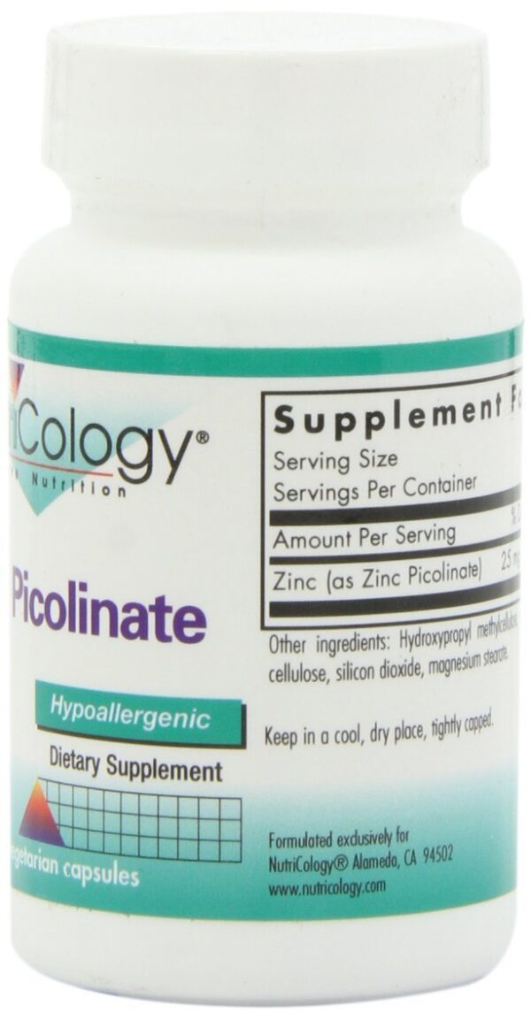 Version 1.0.0 Frente del frasco Nutricology Zinc Picolinato