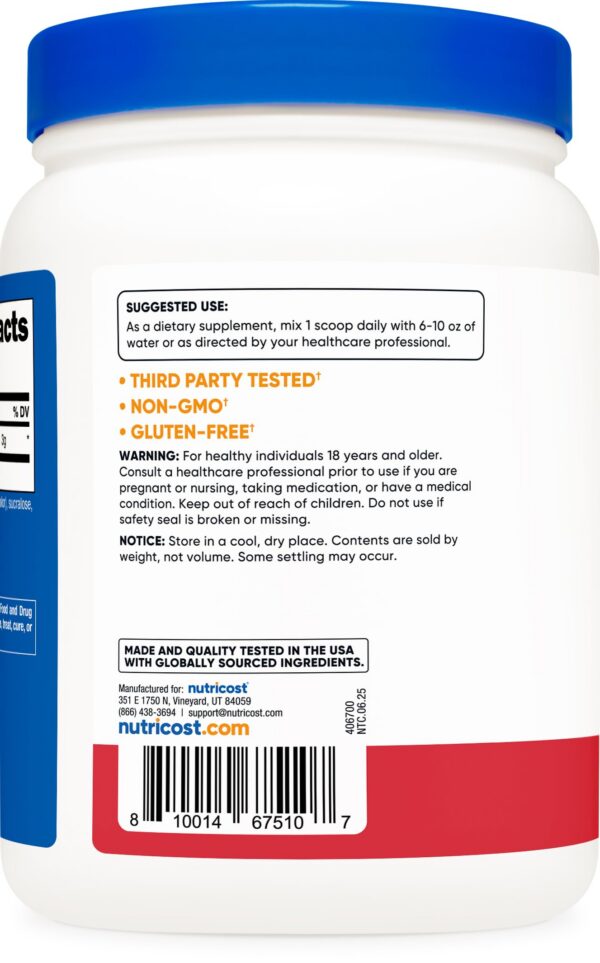 Frasco de 600 g Nutricost