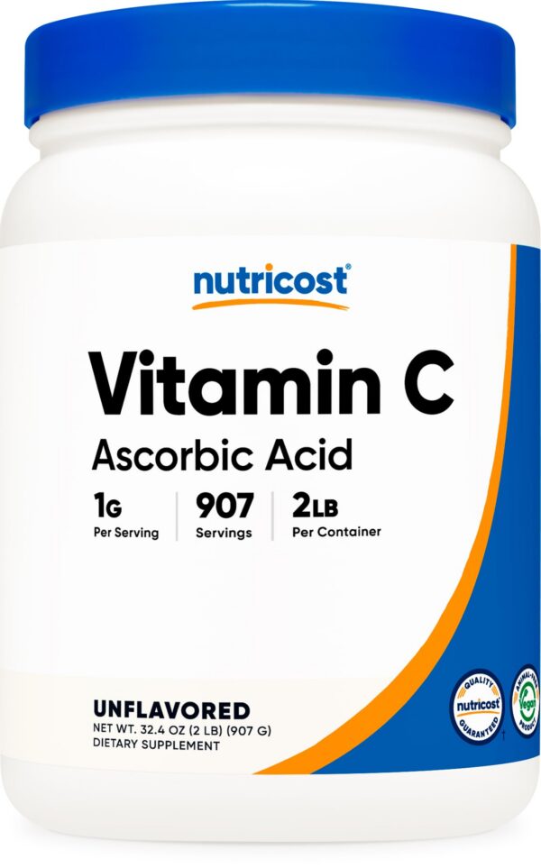 Nutricost ácido ascórbico polvo vitamina c sin gluten