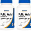 Nutricost ácido fólico 1000 mcg 240 cápsulas botella