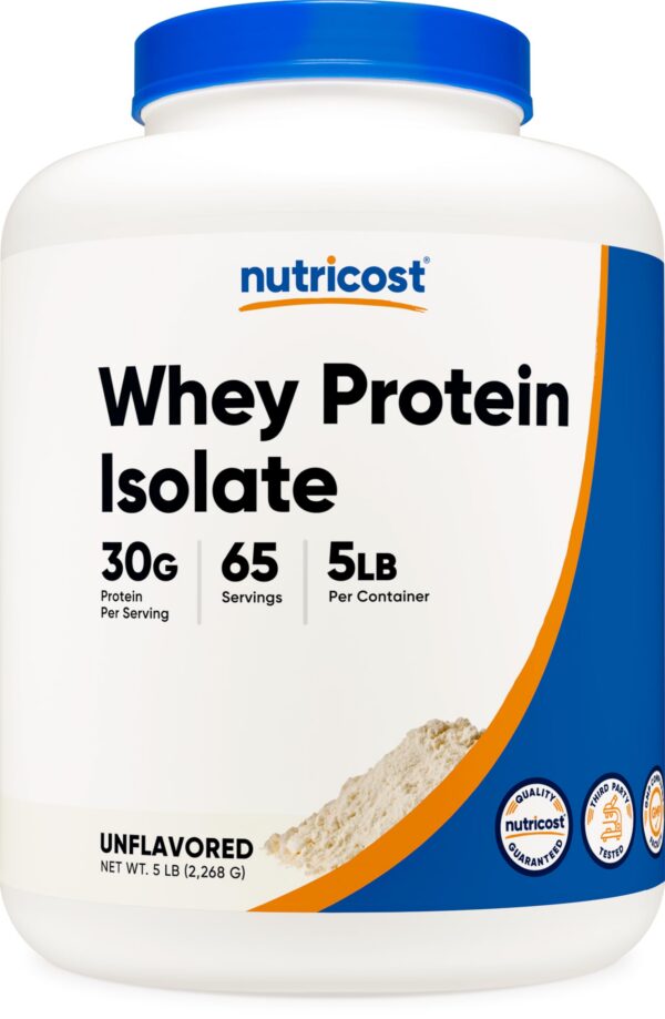 Envase Nutricost Aislado de Proteína de Suero sin sabor 5 libras