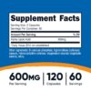 Etiqueta de Nutricost Ácido alfa-lipoico 600 mg