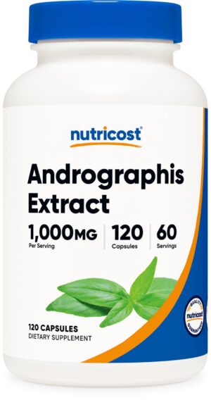 Frente de la botella Nutricost Andrographis Extract Cápsulas