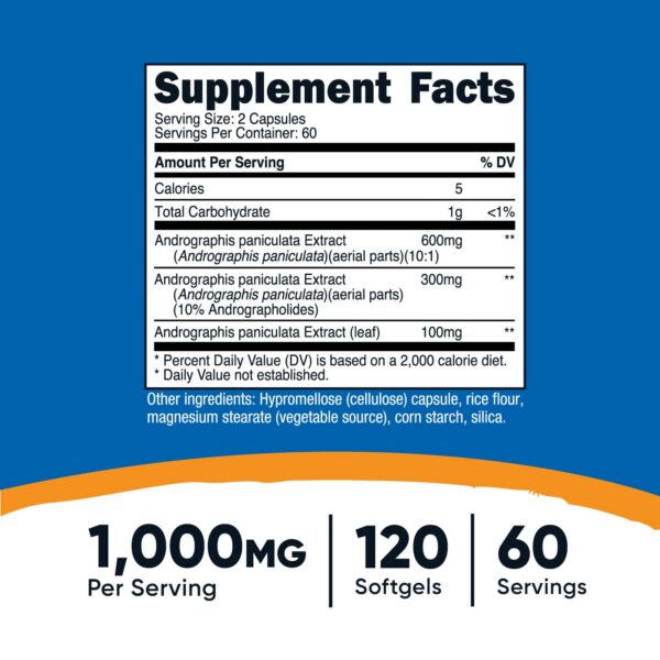 Etiqueta del envase con información del producto