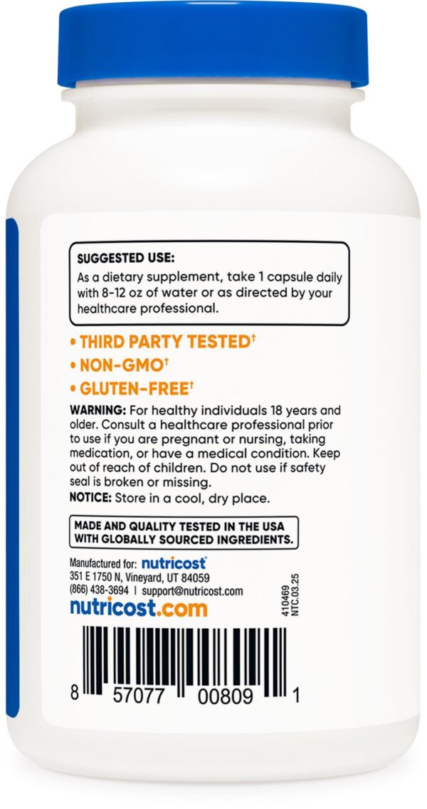 Version 1.0.0 Frasco lateral de Nutricost arándano