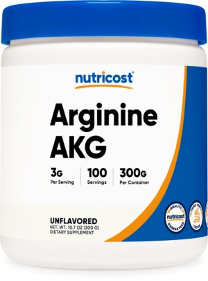 Version 1.0.0 Nutricost Arginina AKG polvo frente etiqueta