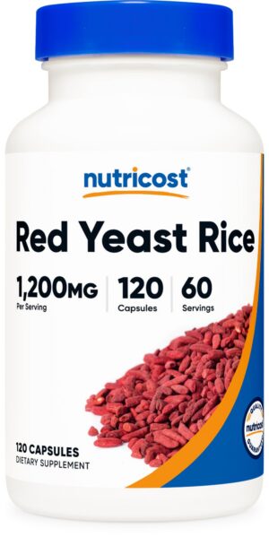 Nutricost arroz de levadura roja 1200mg botella frontal