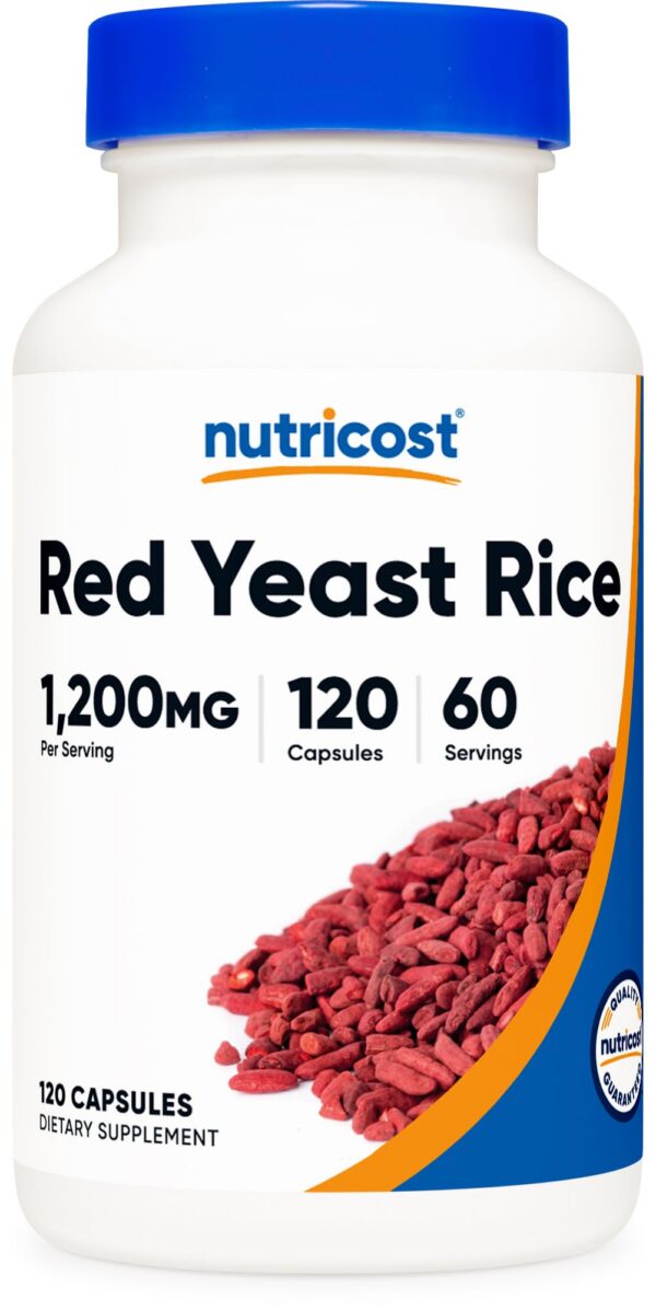 Nutricost arroz de levadura roja 1200mg botella frontal