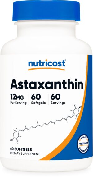 Nutricost astaxanthin frasco 60 cápsulas blandas