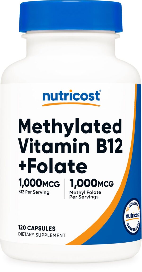 Nutricost Vitamina B12 Metilada y Folato frasco