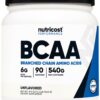 Frasco de Nutricost BCAA en polvo
