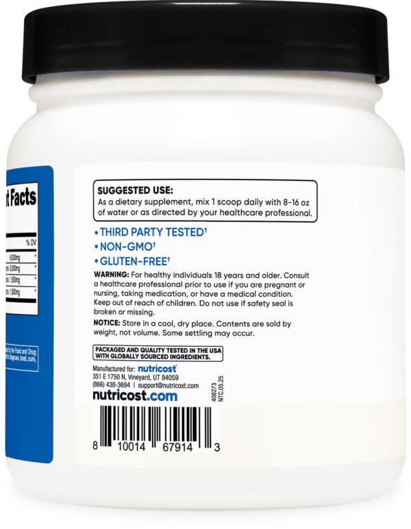 Frasco de Nutricost BCAA en estante