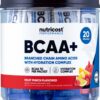 Frente del envase Nutricost BCAA+ Hidratación Fruta Punch