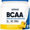 Version 1.0.0 Envase frontal de Nutricost BCAA sabor piña
