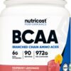 Frente del envase Nutricost BCAA Powder 2:1:1 Limonada Frambuesa