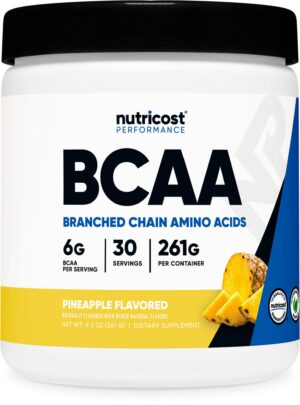Frasco de Nutricost BCAA Piña 30 porciones