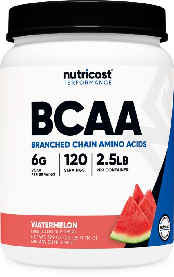 Polvo BCAA Nutricost sabor sandía etiqueta frontal