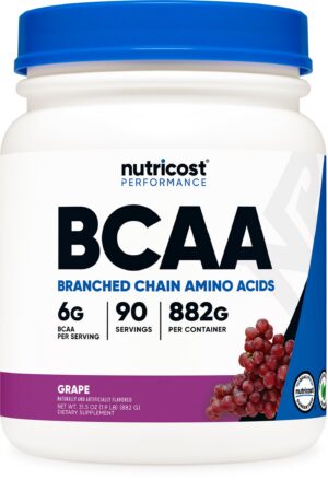Polvo BCAA Nutricost sabor uva front label
