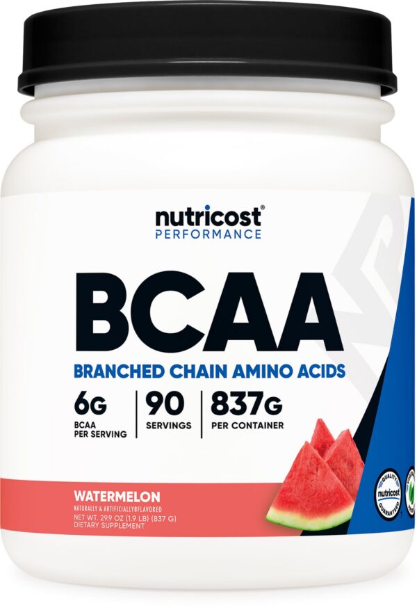 Version 1.0.0 Nutricost BCAA polvo sabor sandía frasco frontal