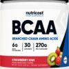 Frontal del frasco Nutricost BCAA Powder