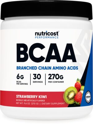 Frontal del frasco Nutricost BCAA Powder