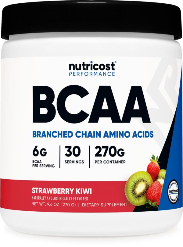 Frontal del frasco Nutricost BCAA Powder
