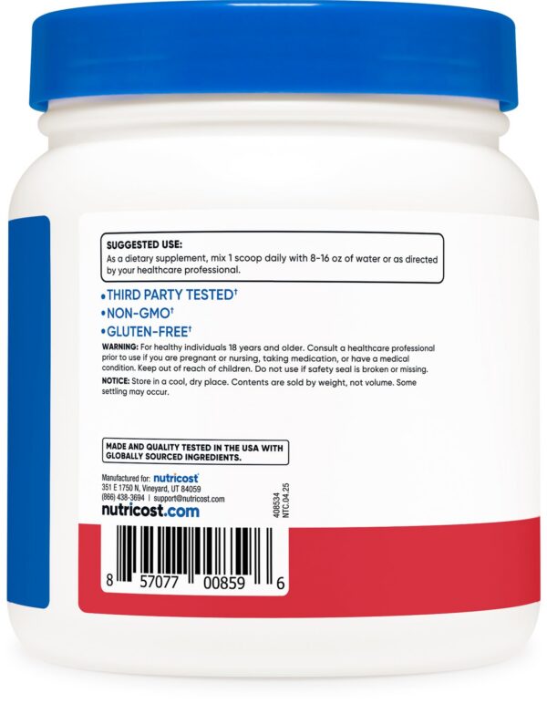 Nutricost BCAA Powder informacion nutricional