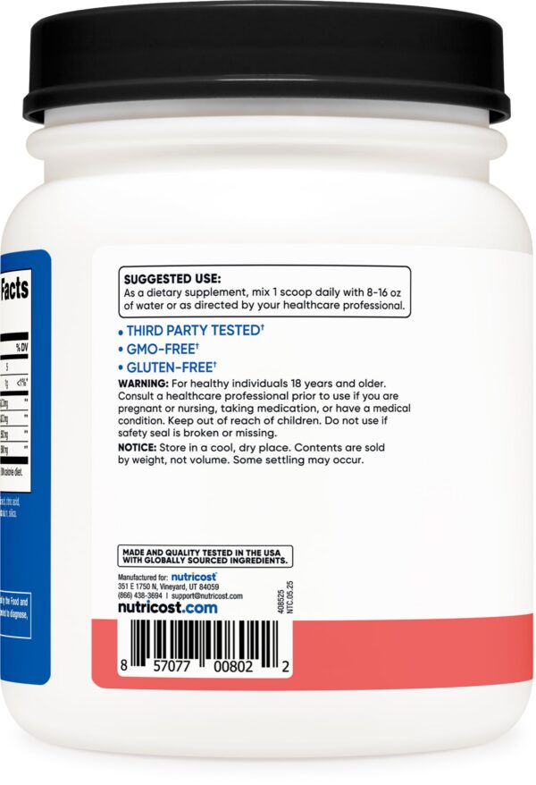 Nutricost BCAA información nutricional